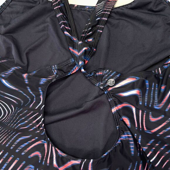 Adidas Women's Souleaf Graphic 3-Stripes Swimsuit One Piece Size 2X Athletic - Picture 11 of 16